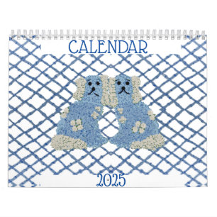Blue Staffordshire Honden Lattice Trellis Kalender