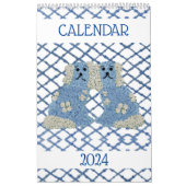 Blue Staffordshire Honden Lattice Trellis Kalender (Hoes)