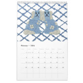 Blue Staffordshire Honden Lattice Trellis Kalender (Feb 2026)