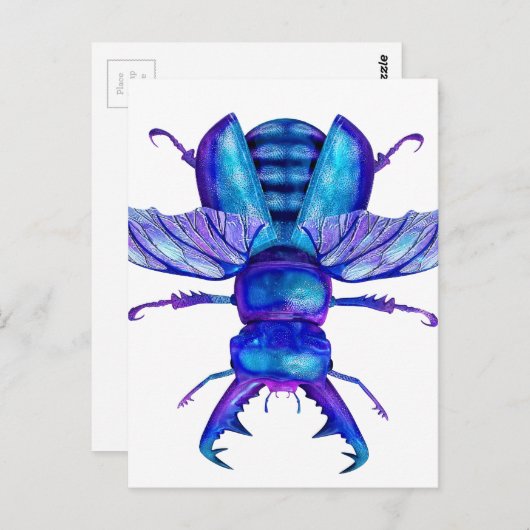 Blue Stag Beetle Briefkaart (Voorkant / Achterkant)
