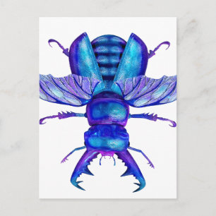 Blue Stag Beetle Briefkaart
