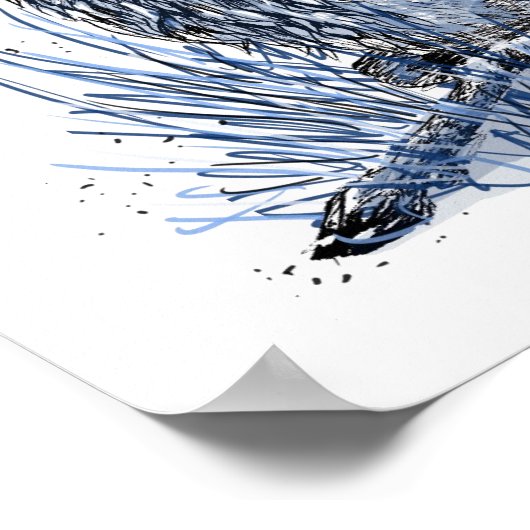 Blue Stag Poster (Hoek)