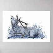 Blue Stag Poster (Voorkant)