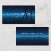 Blue Stainless Metal Professional Visitekaartje (Voorkant / Achterkant)