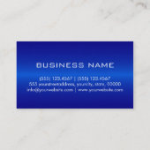 Blue Stainless Steel Metal Monogram Visitekaartje (Achterkant)