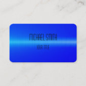 Blue Stainless Steel Metal Visitekaartje (Voorkant)