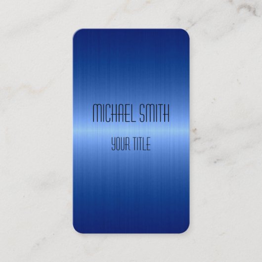 Blue Stainless Steel Metal Visitekaartje (Voorkant)