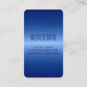 Blue Stainless Steel Metal Visitekaartje (Achterkant)