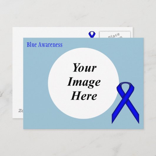 Blue Standard Ribbon Sjabloon door Kenneth Yoncich Briefkaart (Voorkant / Achterkant)