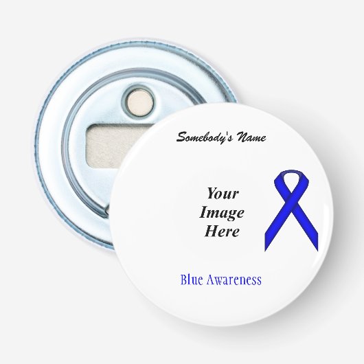 Blue Standard Ribbon Sjabloon door Kenneth Yoncich Button Flesopener (Voorkant)