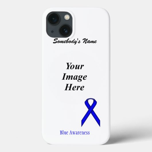 Blue Standard Ribbon Sjabloon door Kenneth Yoncich Case-Mate iPhone Case (Achterkant)