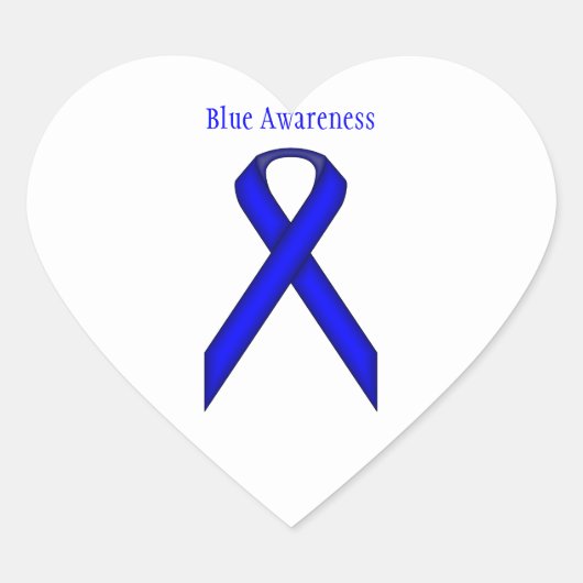 Blue Standard Ribbon van Kenneth Yoncich Hart Sticker (Voorkant)