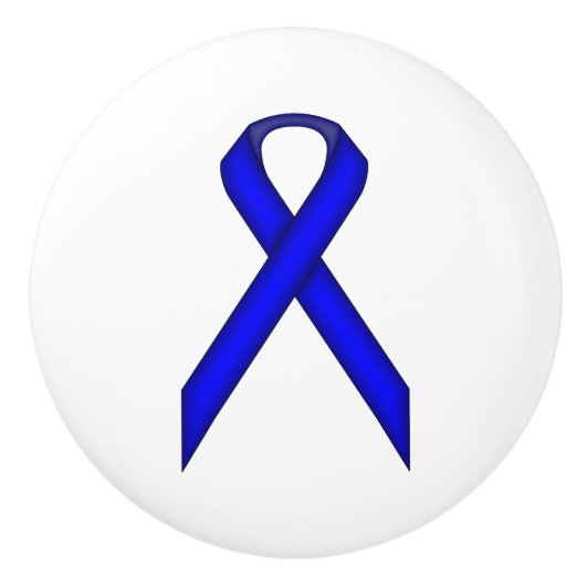 Blue Standard Ribbon van Kenneth Yoncich Keramische Knop (Voorkant)