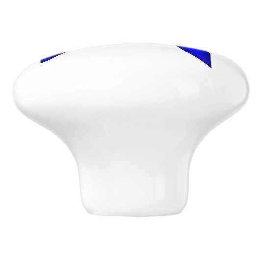 Blue Standard Ribbon van Kenneth Yoncich Keramische Knop (Zijkant)