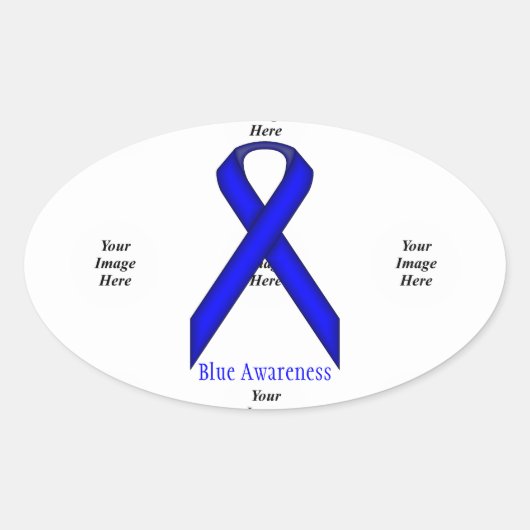 Blue Standard Ribbon van Kenneth Yoncich Ovale Sticker (Voorkant)