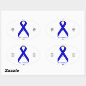 Blue Standard Ribbon van Kenneth Yoncich Ovale Sticker (Vel)