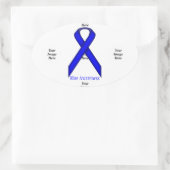 Blue Standard Ribbon van Kenneth Yoncich Ovale Sticker (Tas)