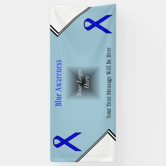 Blue Standard Ribbon van Kenneth Yoncich Spandoek (Verticaal)