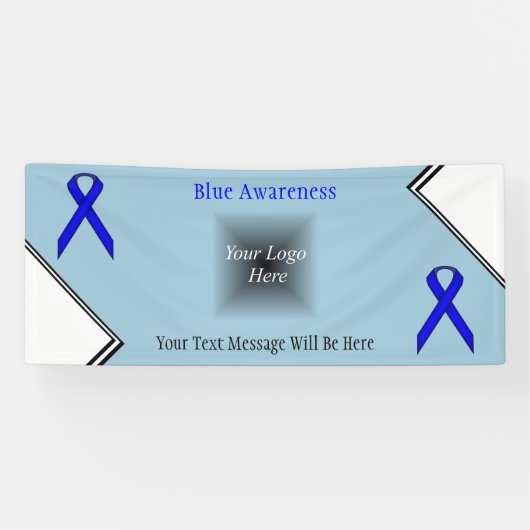 Blue Standard Ribbon van Kenneth Yoncich Spandoek (Horizontaal)