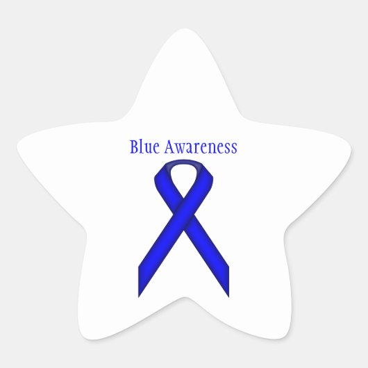 Blue Standard Ribbon van Kenneth Yoncich Ster Sticker (Voorkant)