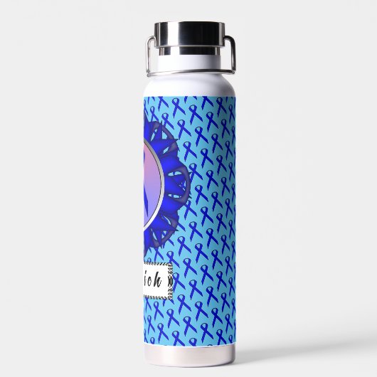 Blue Standard Ribbon van Kenneth Yoncich Waterfles (Achterkant)