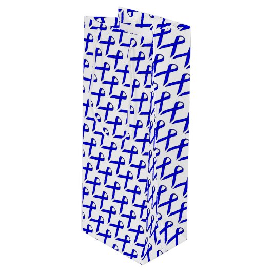 Blue Standard Ribbon van Kenneth Yoncich Wijn Cadeautas (Voorkant Gekanteld)