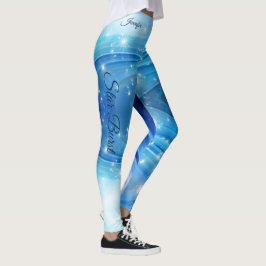 Blue Star Burst Running Leggings Oefening Pants