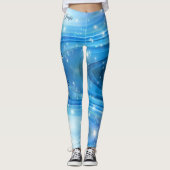 Blue Star Burst Running Leggings Oefening Pants (Voorkant)