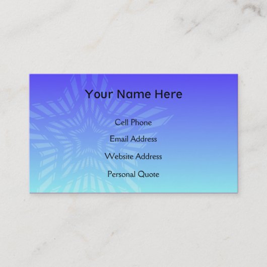 Blue Star Business Card-template Visitekaartje (Voorkant)