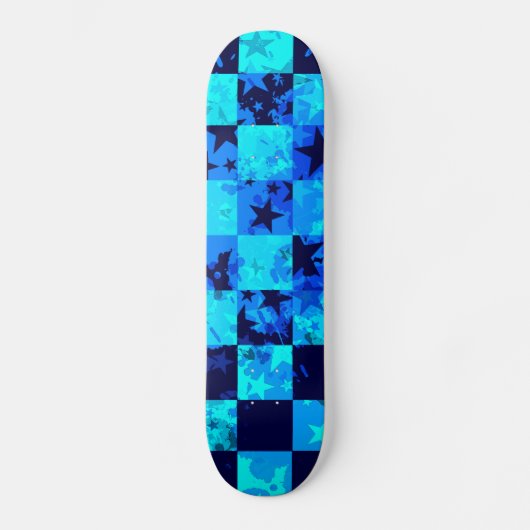 Blue Star Checker Skateboard (Voorkant)