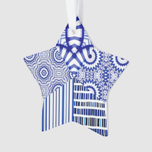 BLUE STAR COLLAGE ORNAMENT (voorkant)