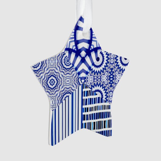 BLUE STAR COLLAGE ORNAMENT (voorkant)