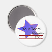 Blue Star Custom Team Champions Koelkastmagneet Magneet (Voorkant / Achterkant)