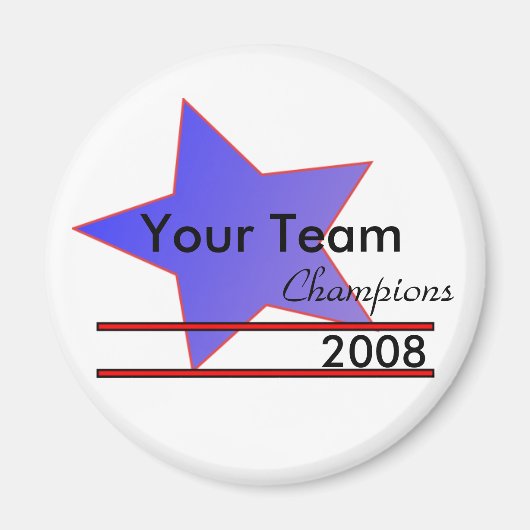 Blue Star Custom Team Champions Koelkastmagneet Magneet (Voorkant)