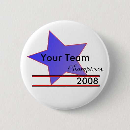 Blue Star Custom Team Name Champion Button (Voorkant)