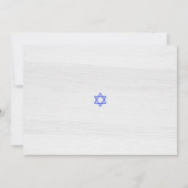 Blue Star en White Wood Bat Mitzvah Invitation Kaart (Achterkant)