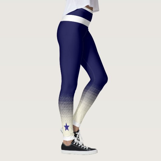 Blue Star Faux Sock Design Leggings (Rechts)