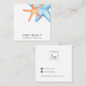 BLUE STAR FISH AQUATIC STUD OORBEL DISPLAY KAART VIERKANTE VISITEKAARTJE (Voorkant / Achterkant)