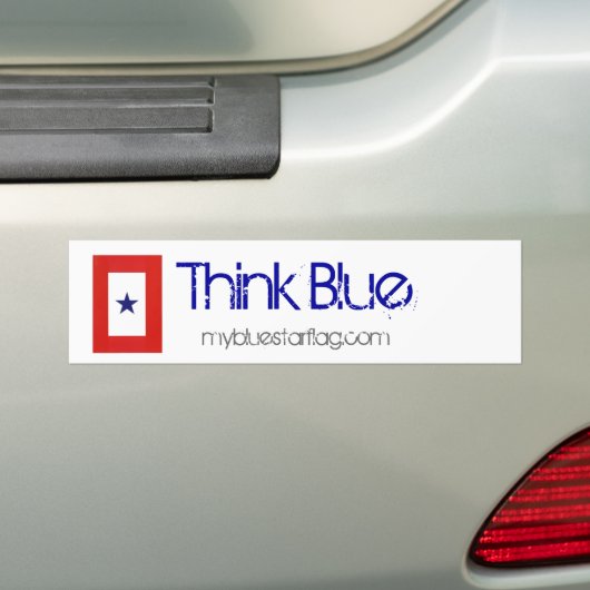 Blue Star Flag Bumpersticker (Op auto)