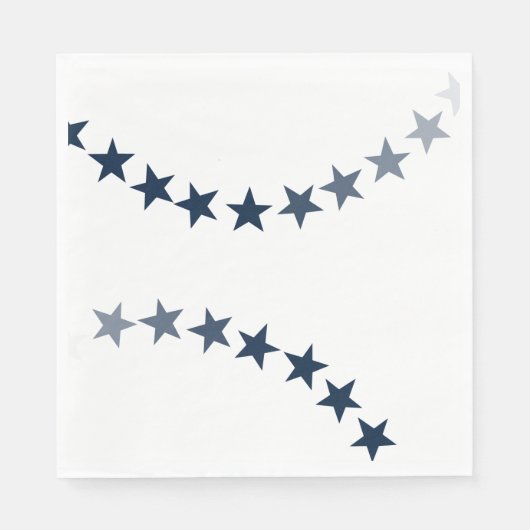 Blue Star Fourth of Juli Paper Napkins Servet (Voorkant)