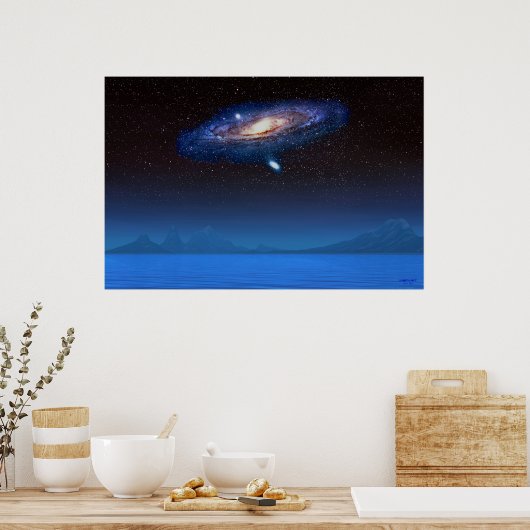Blue Star Galaxy Poster (Keuken)