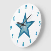 Blue Star 'getallen' klok rond wit (Hoek)