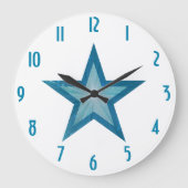 Blue Star 'getallen' klok rond wit (Voorkant)
