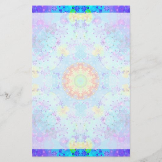 Blue Star Hippy Mandala Patterned Briefpapier (Voorkant)