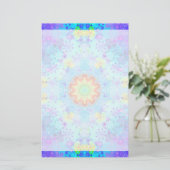 Blue Star Hippy Mandala Patterned Briefpapier (Staand voorkant)