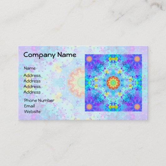 Blue Star Hippy Mandala Patterned Visitekaartje (Voorkant)