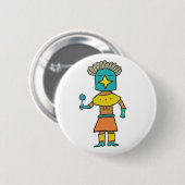 Blue Star Kachina Ronde Button 5,7 Cm (Voorkant /achterkant)