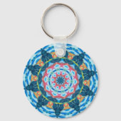 Blue star kaleidoscoop sleutelhanger (Voorkant)