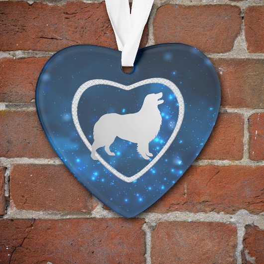 Blue Star Lights Australian Shepherd Dog Ornament
