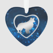 Blue Star Lights Border Collie Dog Ornament (voorkant)